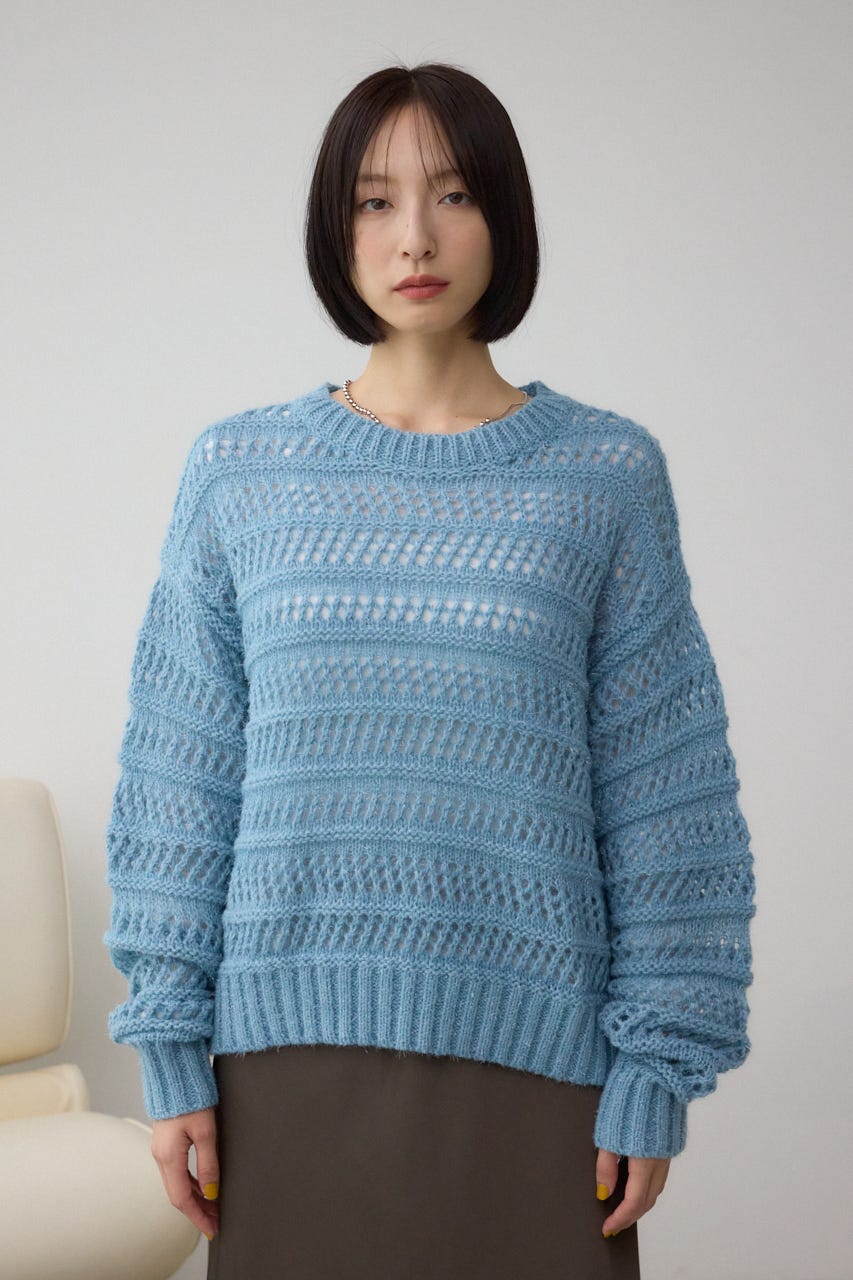 メッシュボーダーインナーセットニット BLU FREE