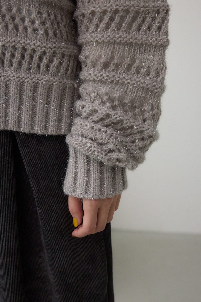 メッシュボーダーインナーセットニット GRY FREE