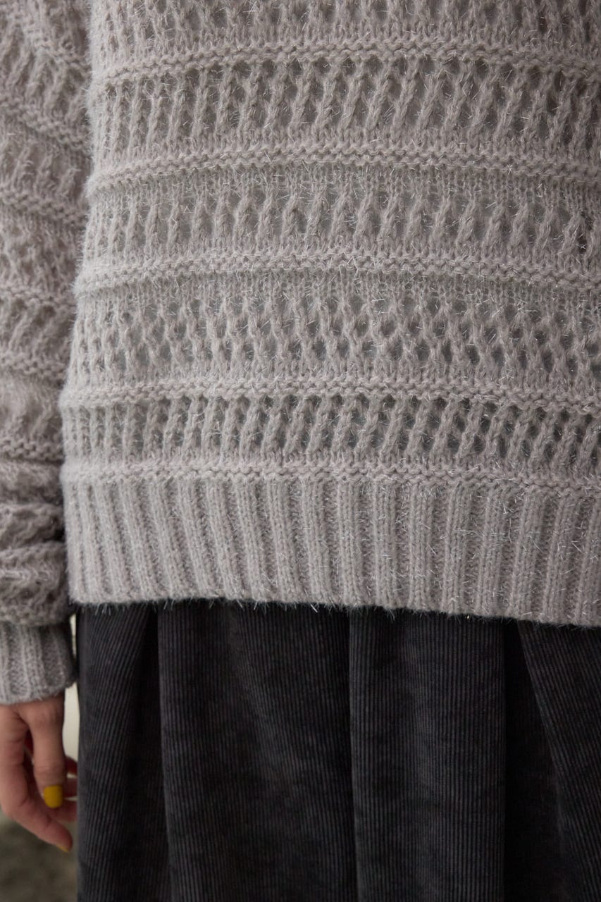メッシュボーダーインナーセットニット GRY FREE