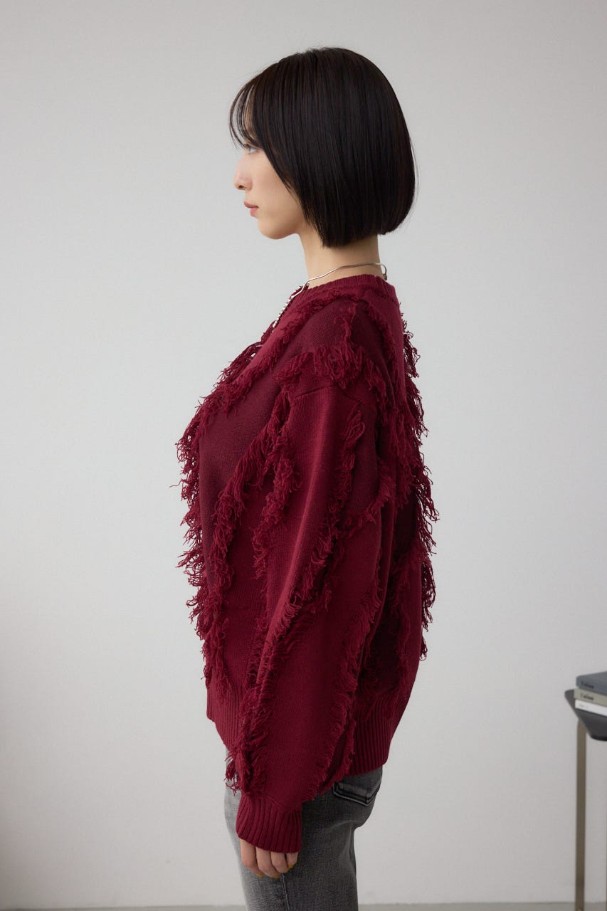 フリンジデザインニットトップス BRD FREE