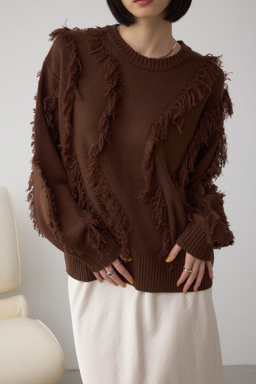 シャロウページ AZUL BY MOUSSY | フリンジデザインニットトップス (ニット