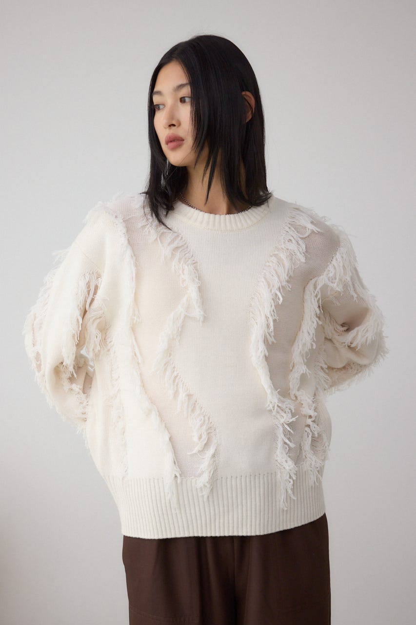 フリンジデザインニットトップス IVOY FREE