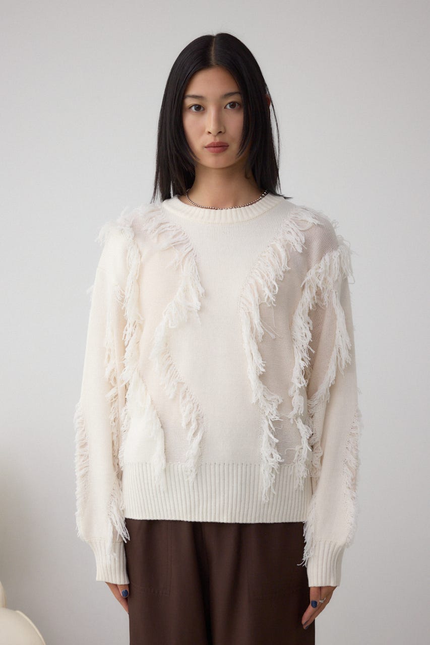 フリンジデザインニットトップス IVOY FREE