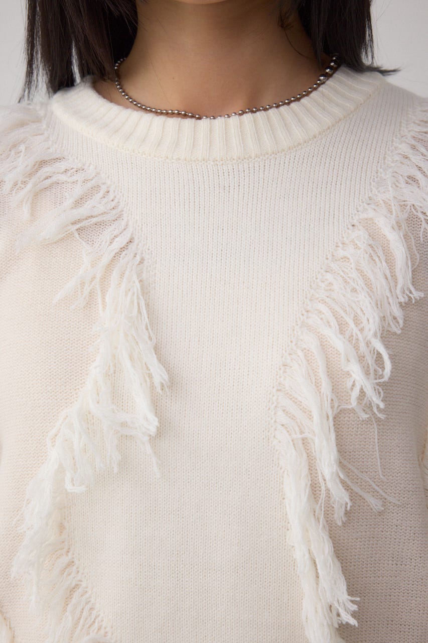 フリンジデザインニットトップス IVOY FREE