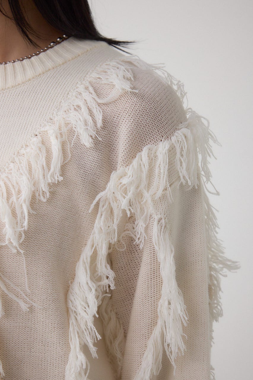 フリンジデザインニットトップス IVOY FREE