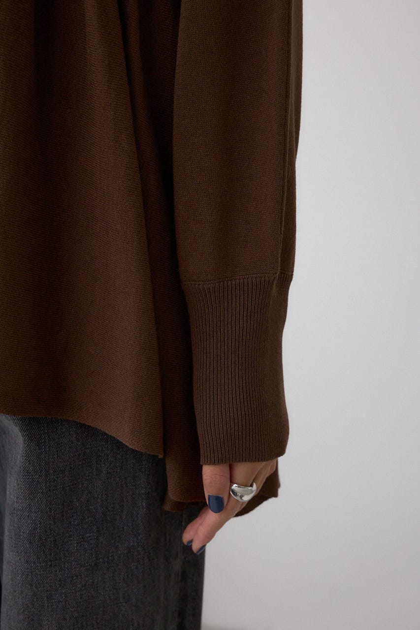 ペプラムデザインニットトップス BRN FREE