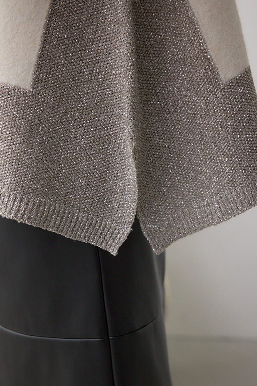 ラメバイカラーニットカーディガン IVOY FREE