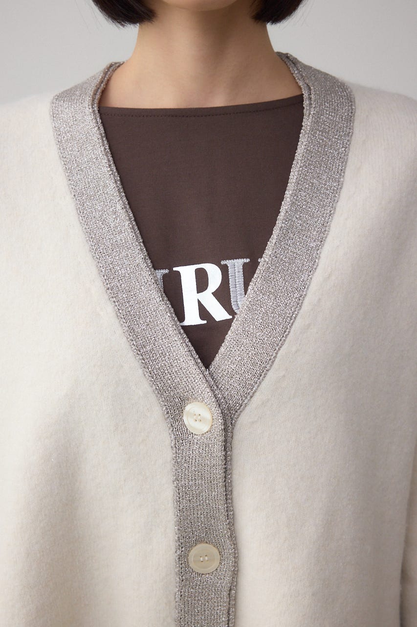 ラメバイカラーニットカーディガン IVOY FREE