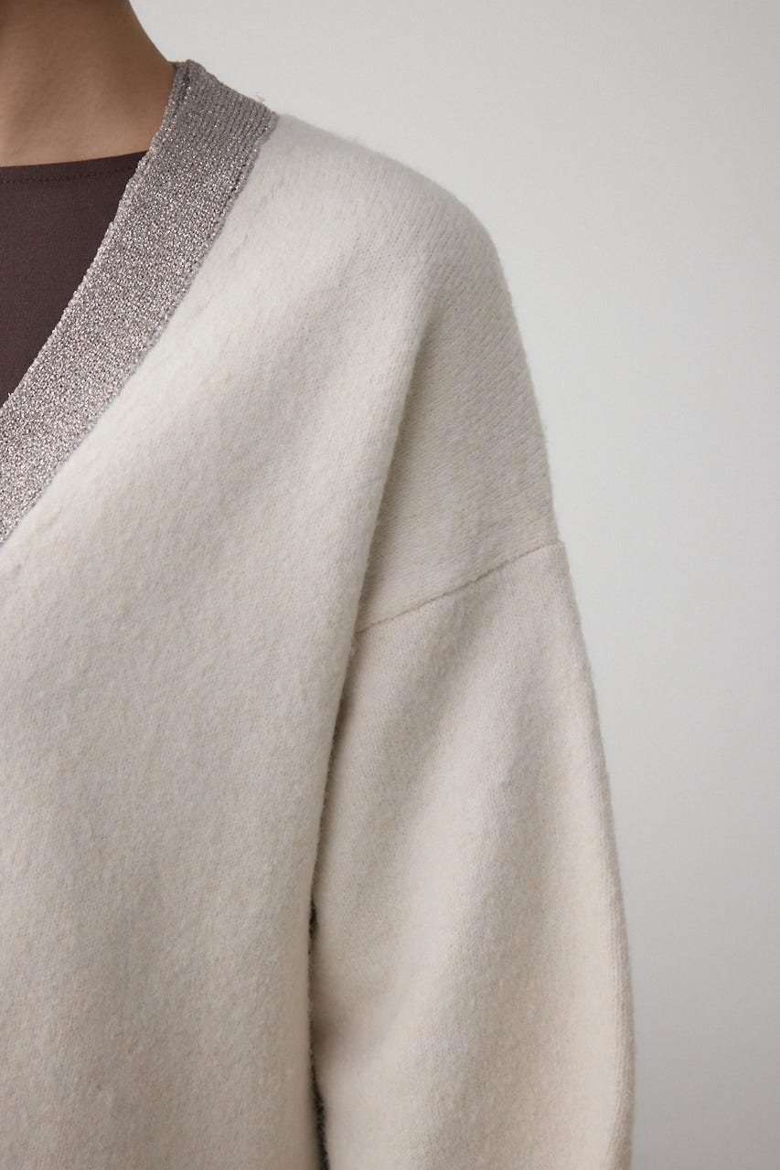 ラメバイカラーニットカーディガン IVOY FREE