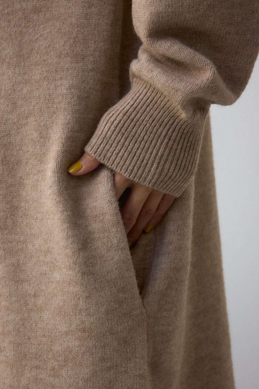 ニットロングカーディガン BEG FREE