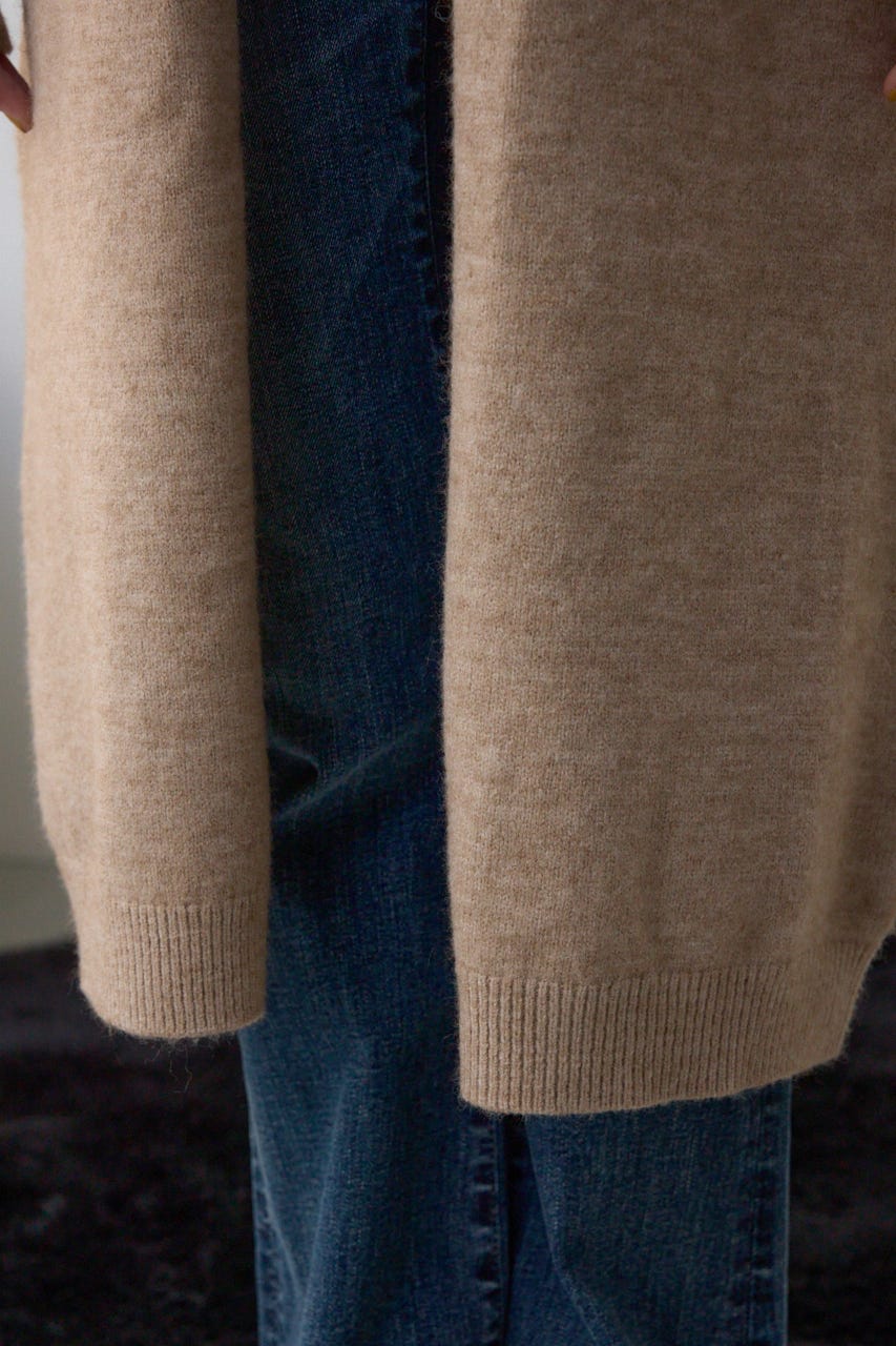 ニットロングカーディガン BEG FREE