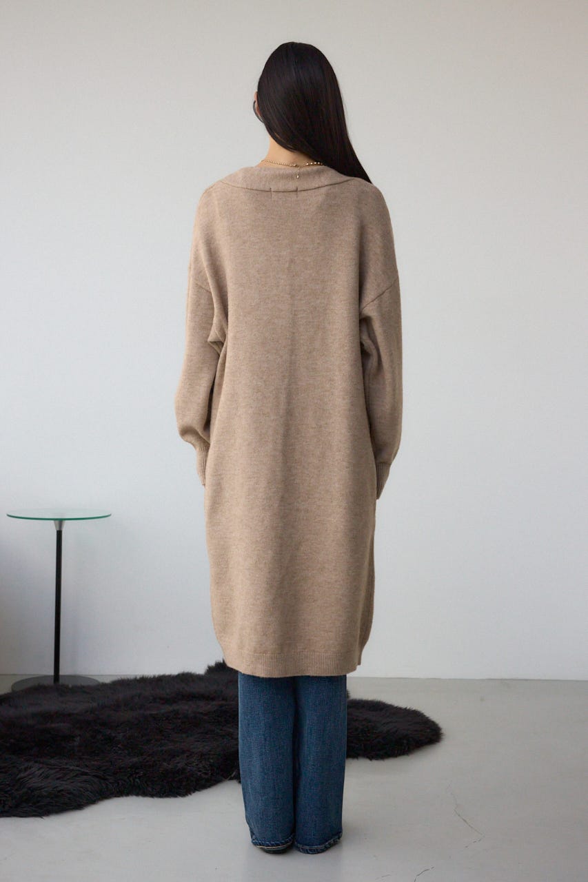 ニットロングカーディガン BEG FREE