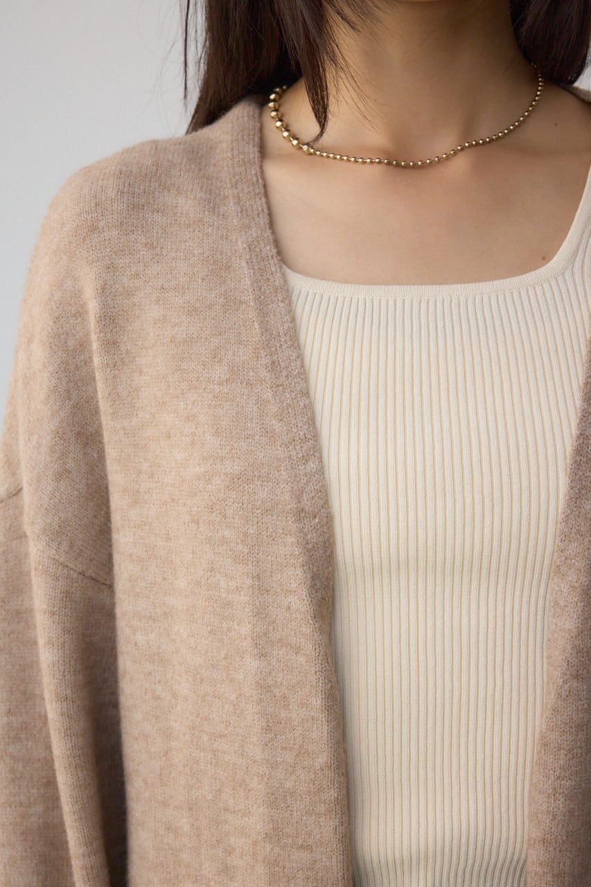 ニットロングカーディガン BEG FREE