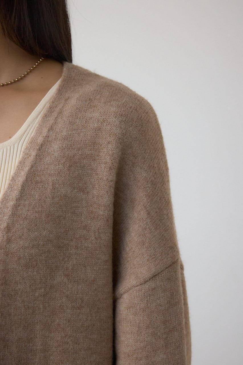 ニットロングカーディガン BEG FREE