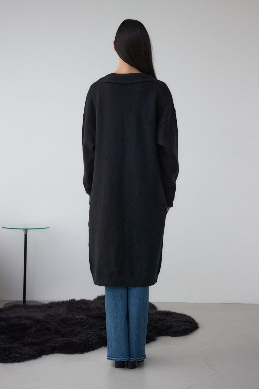 ニットロングカーディガン BLK FREE