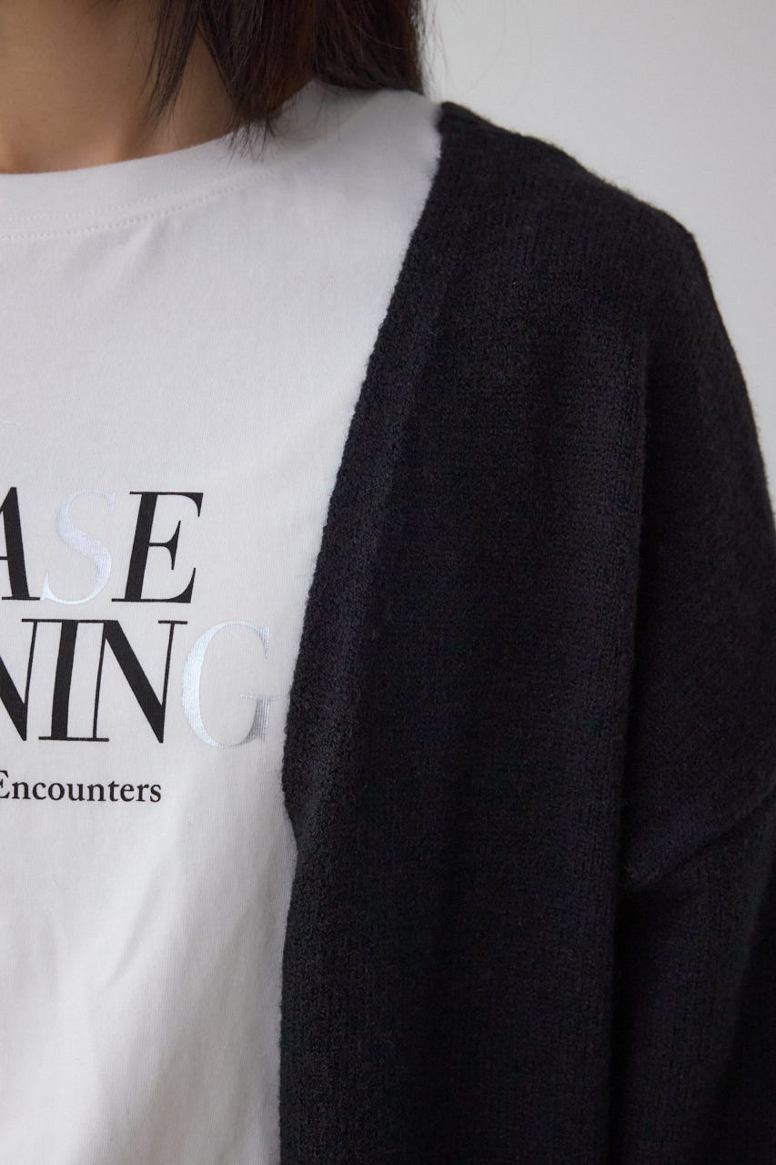 ニットロングカーディガン BLK FREE