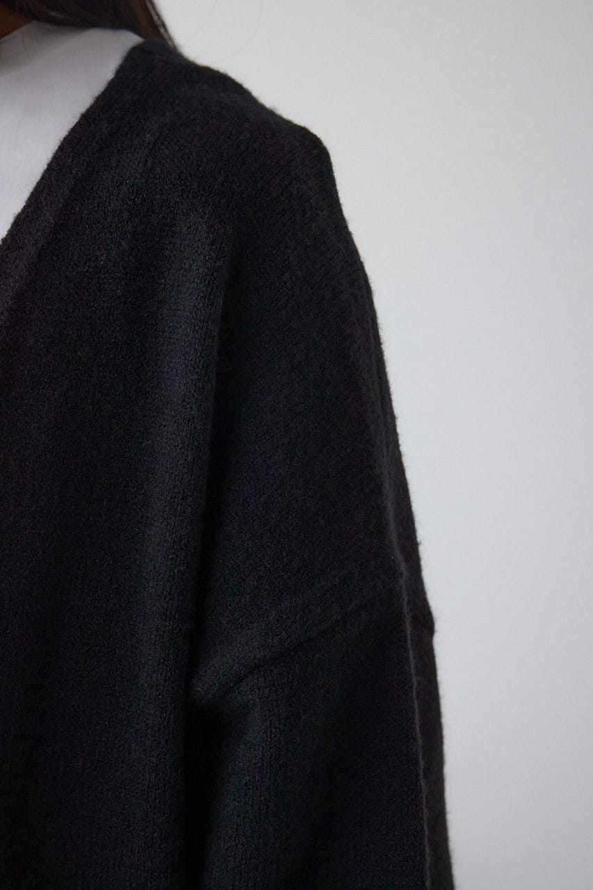 ニットロングカーディガン BLK FREE