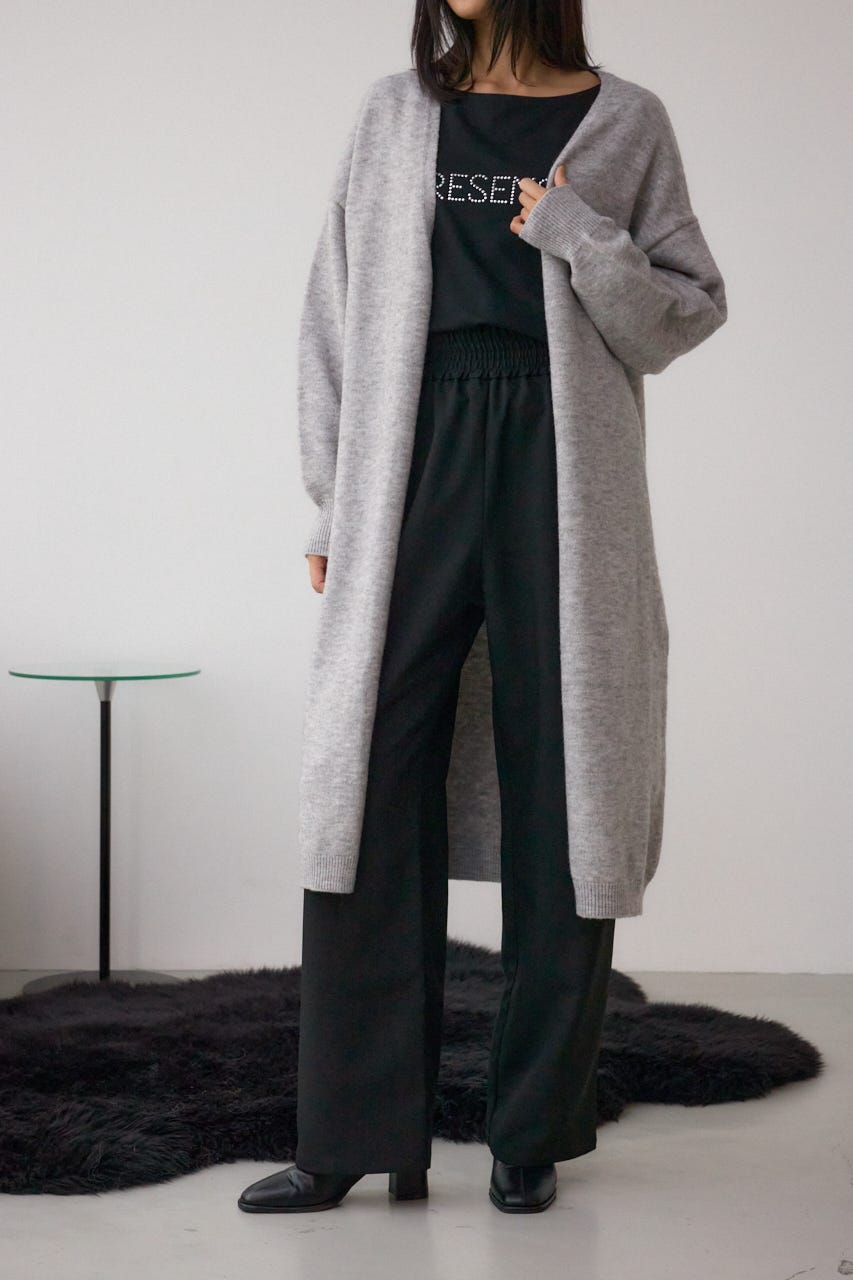 ニットロングカーディガン C.GRY FREE