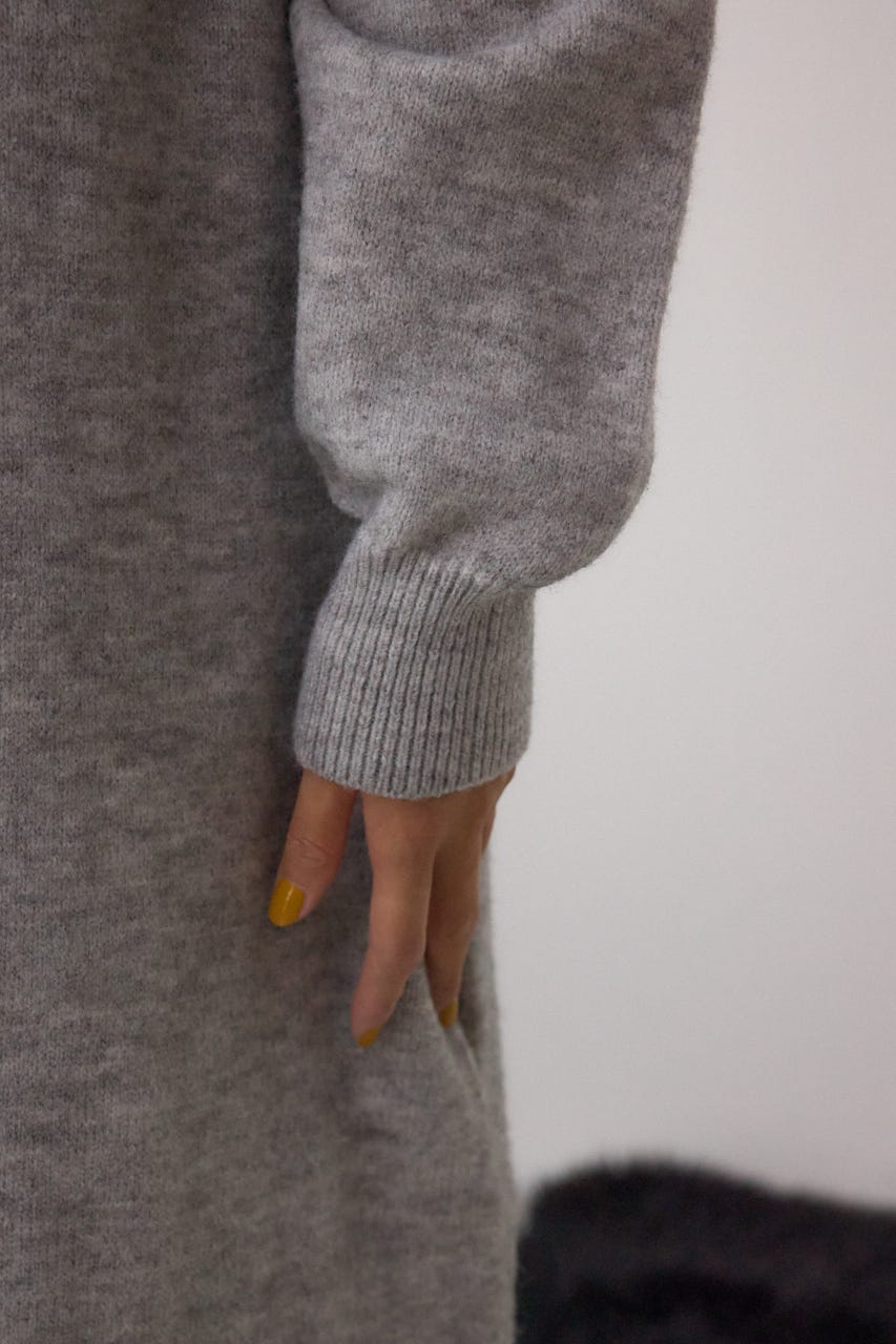 ニットロングカーディガン C.GRY FREE