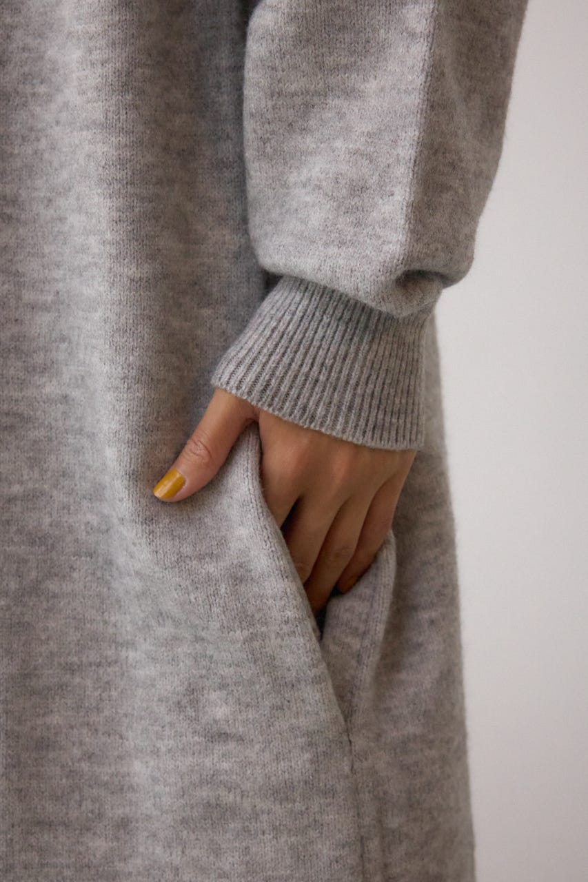 ニットロングカーディガン C.GRY FREE