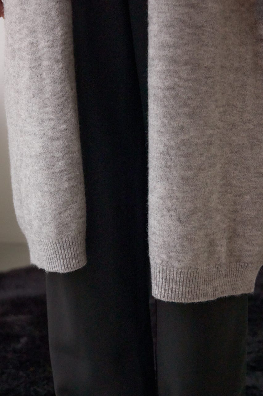 ニットロングカーディガン C.GRY FREE
