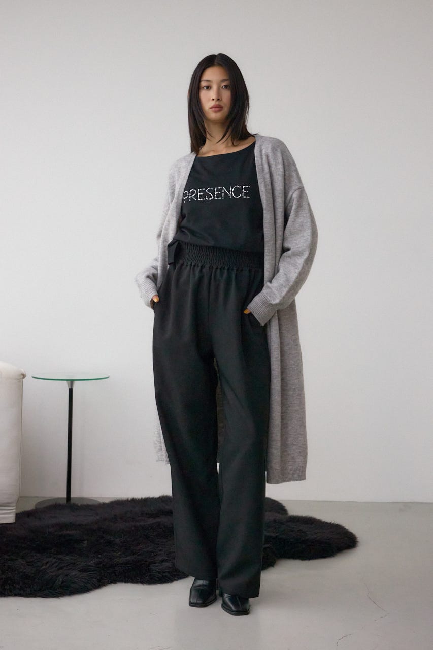 ニットロングカーディガン C.GRY FREE