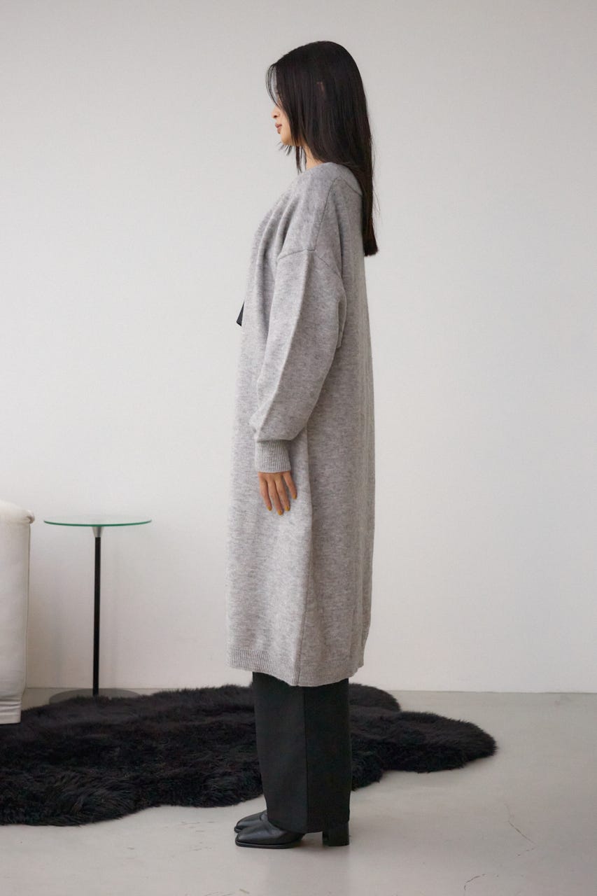 ニットロングカーディガン C.GRY FREE