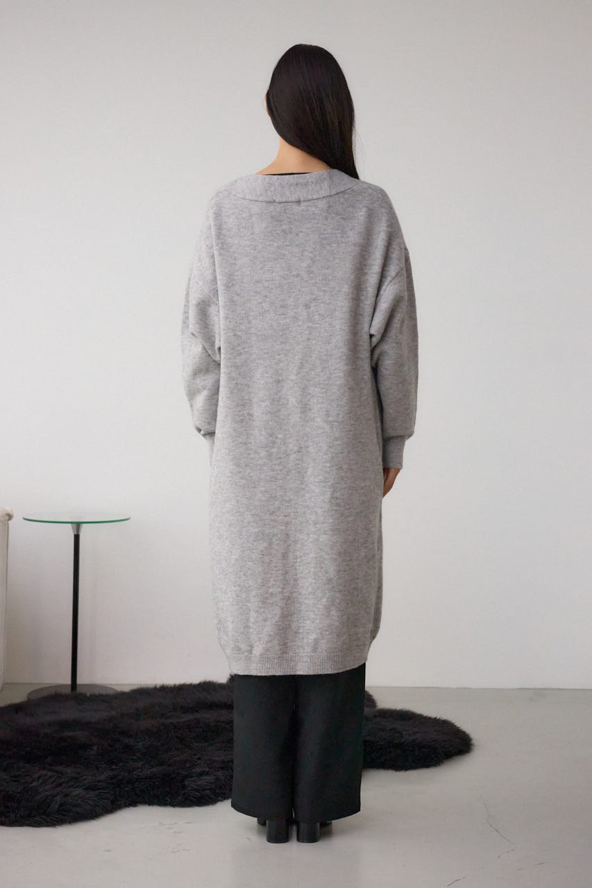 ニットロングカーディガン C.GRY FREE