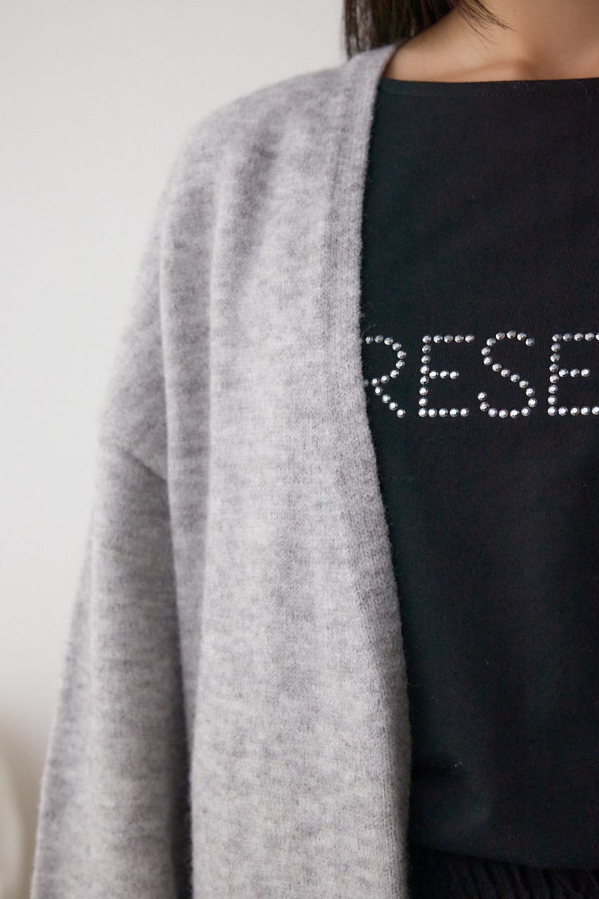 ニットロングカーディガン C.GRY FREE