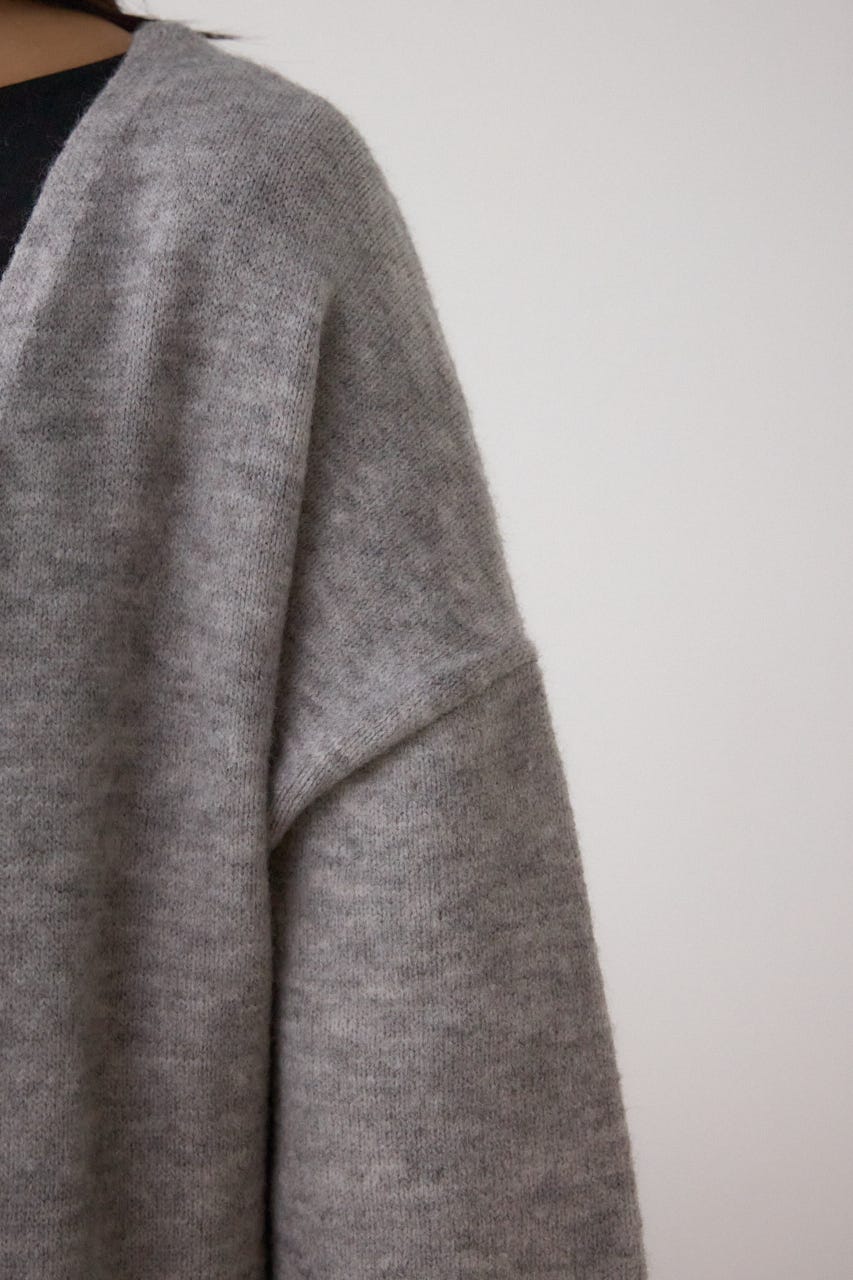 ニットロングカーディガン C.GRY FREE