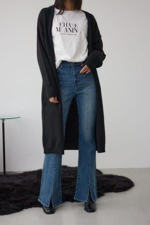 ニットロングカーディガン