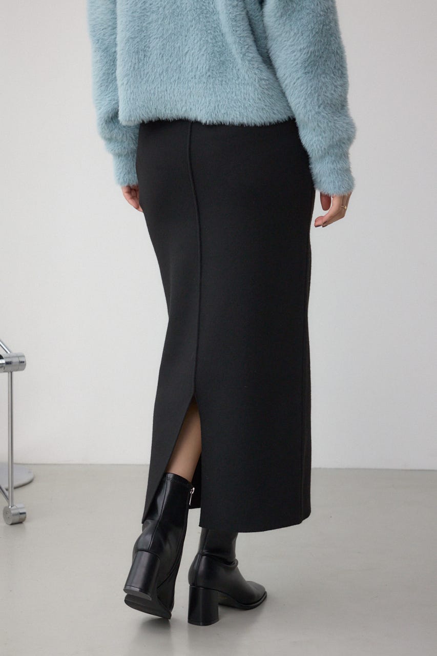 スウェッターニットスカート BLK FREE