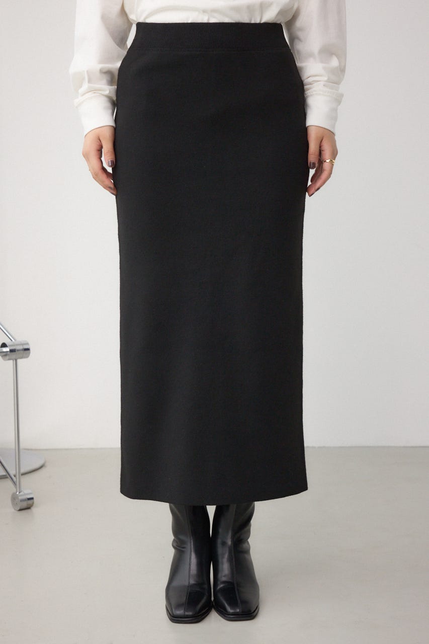 スウェッターニットスカート BLK FREE