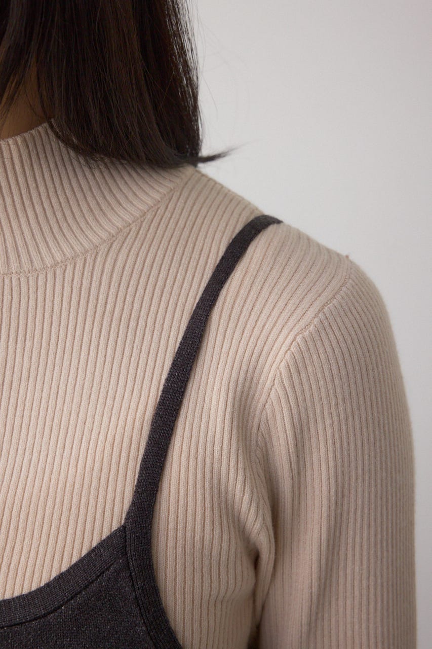 【セットアイテム】ライン柄ニットキャミワンピセット C.GRY M