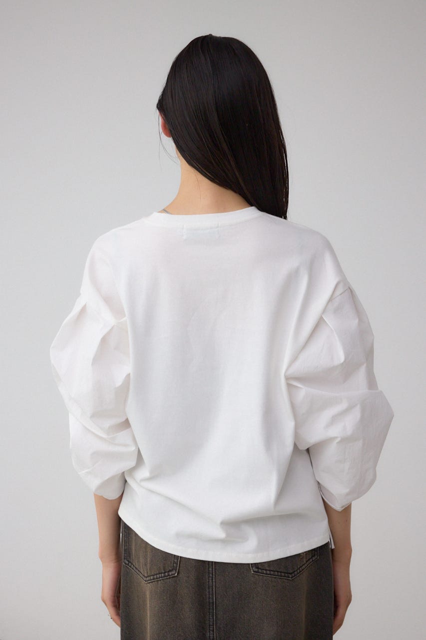 ギャザースリーブカットトップス O/WHT FREE