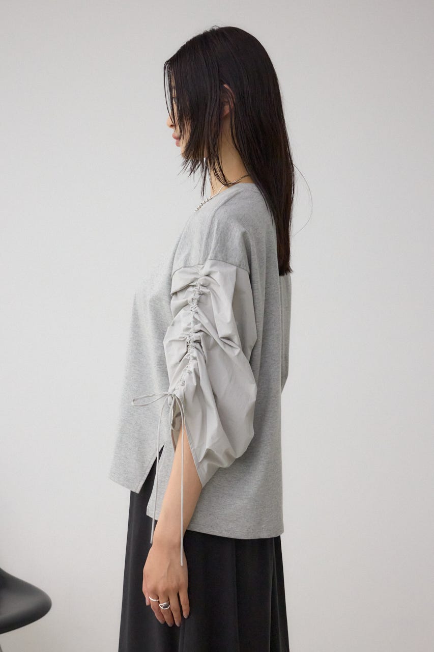 ギャザースリーブカットトップス T.GRY FREE