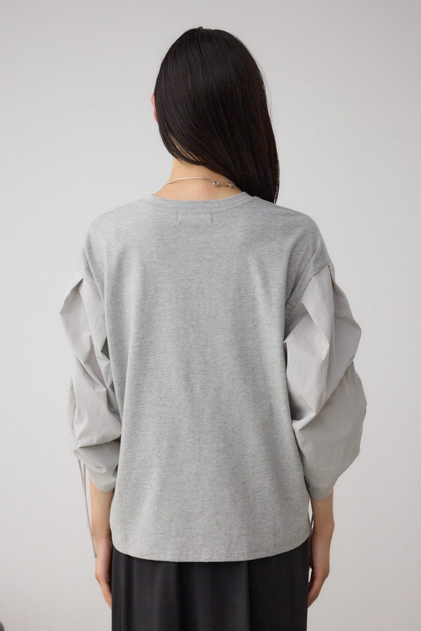 ギャザースリーブカットトップス T.GRY FREE