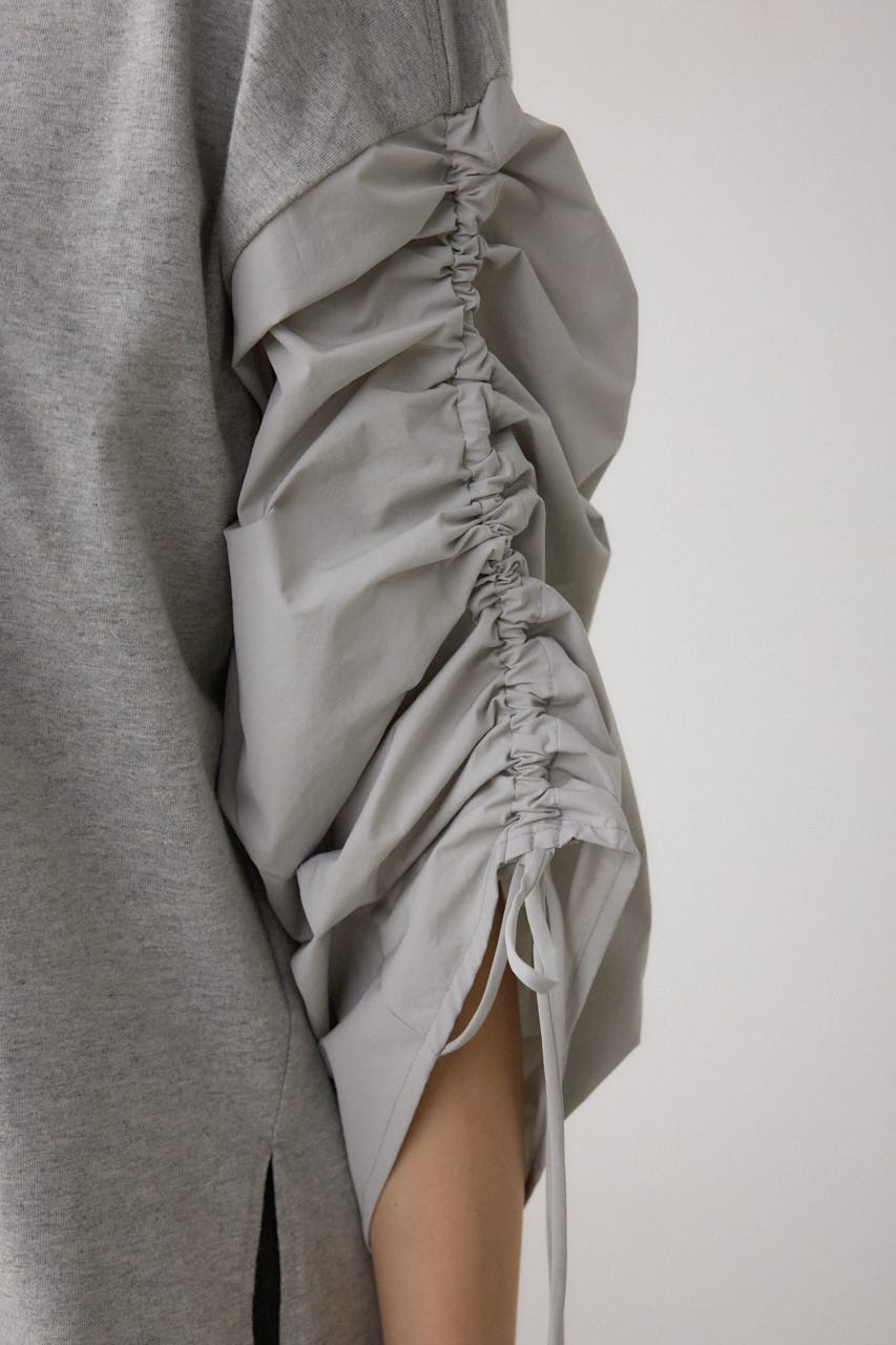 ギャザースリーブカットトップス T.GRY FREE