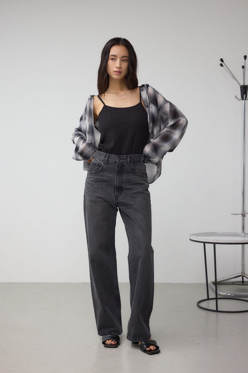 ニュアンスリブキャミソール BLK S