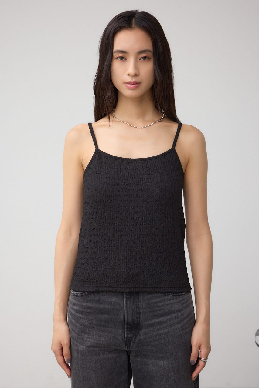 ニュアンスリブキャミソール BLK S