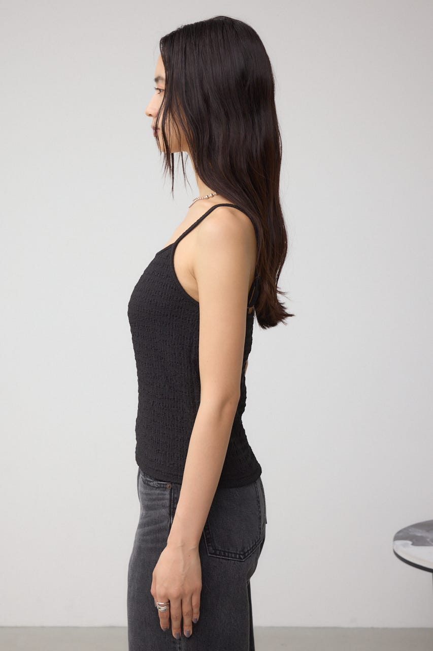 ニュアンスリブキャミソール BLK S