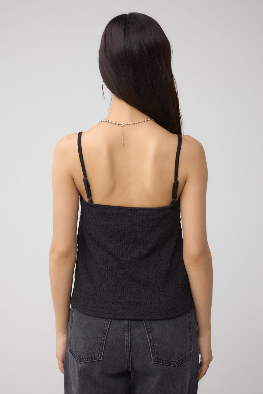 ニュアンスリブキャミソール BLK S