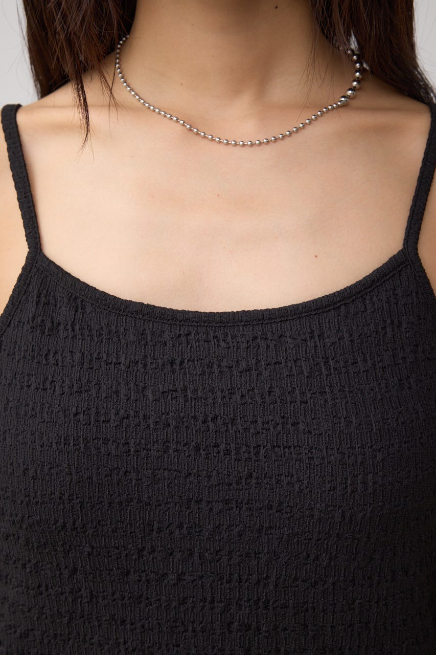 ニュアンスリブキャミソール BLK S