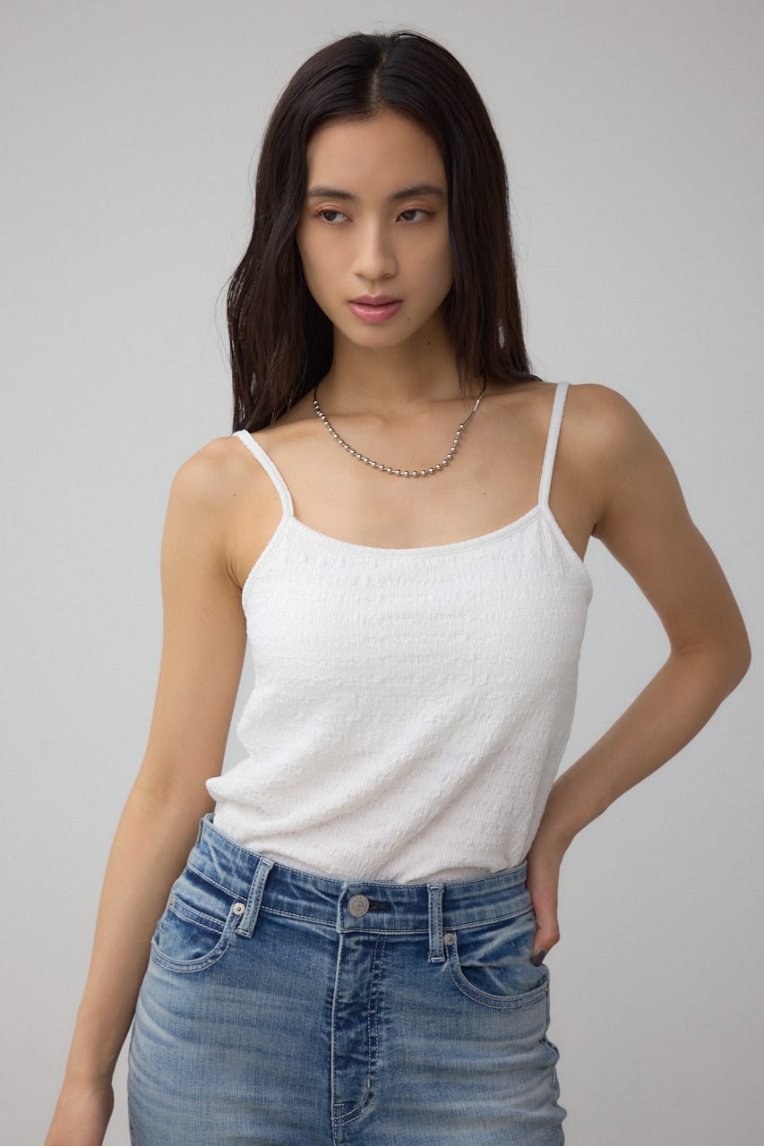 ニュアンスリブキャミソール O/WHT S