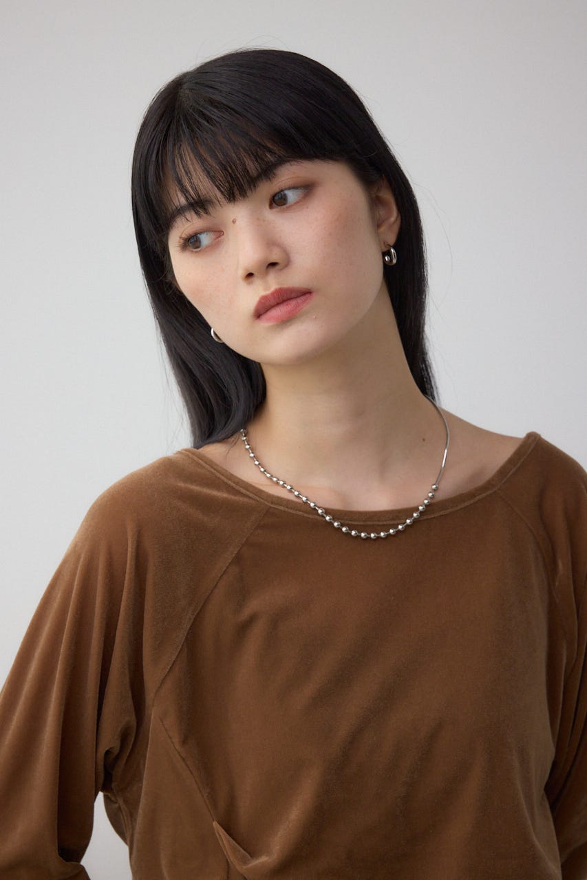 ベロアアシメカットトップス CAM FREE