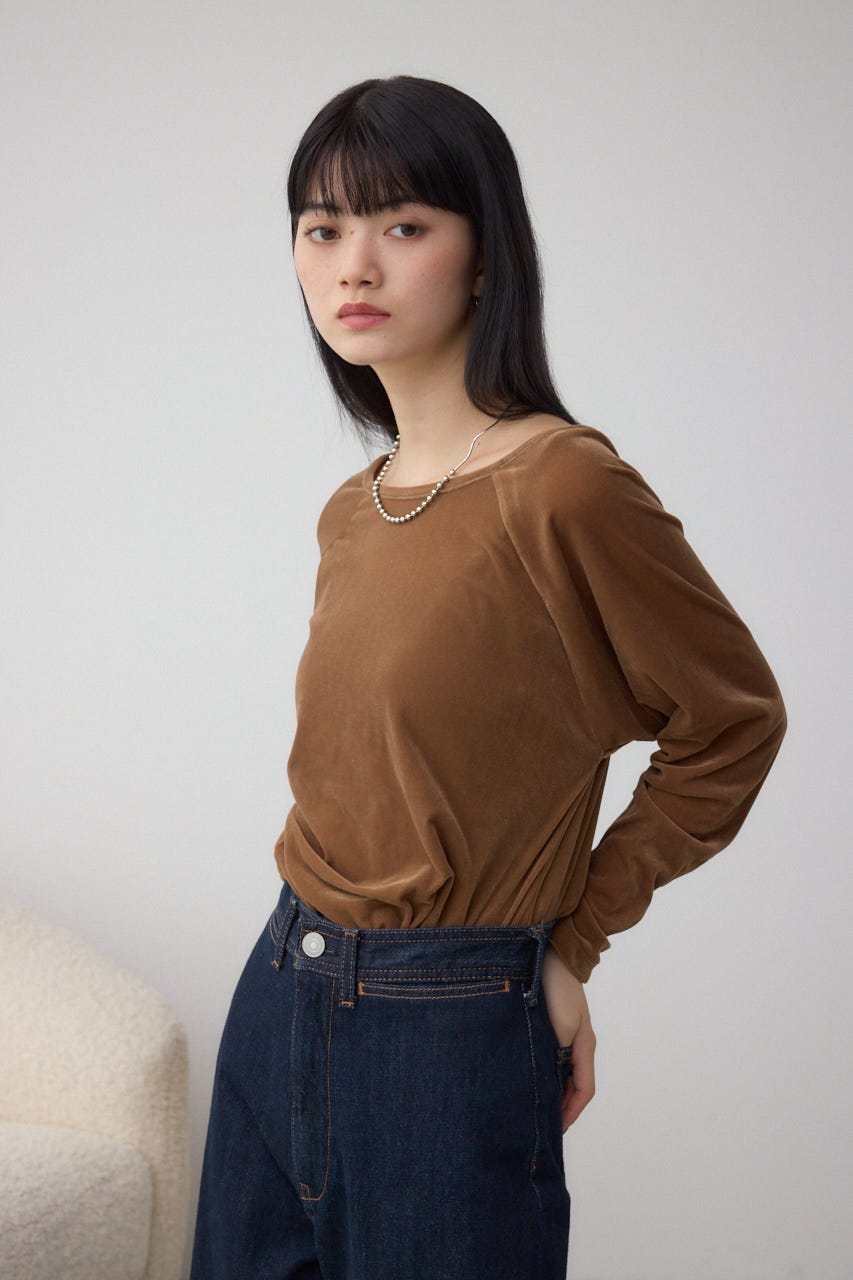 ベロアアシメカットトップス CAM FREE