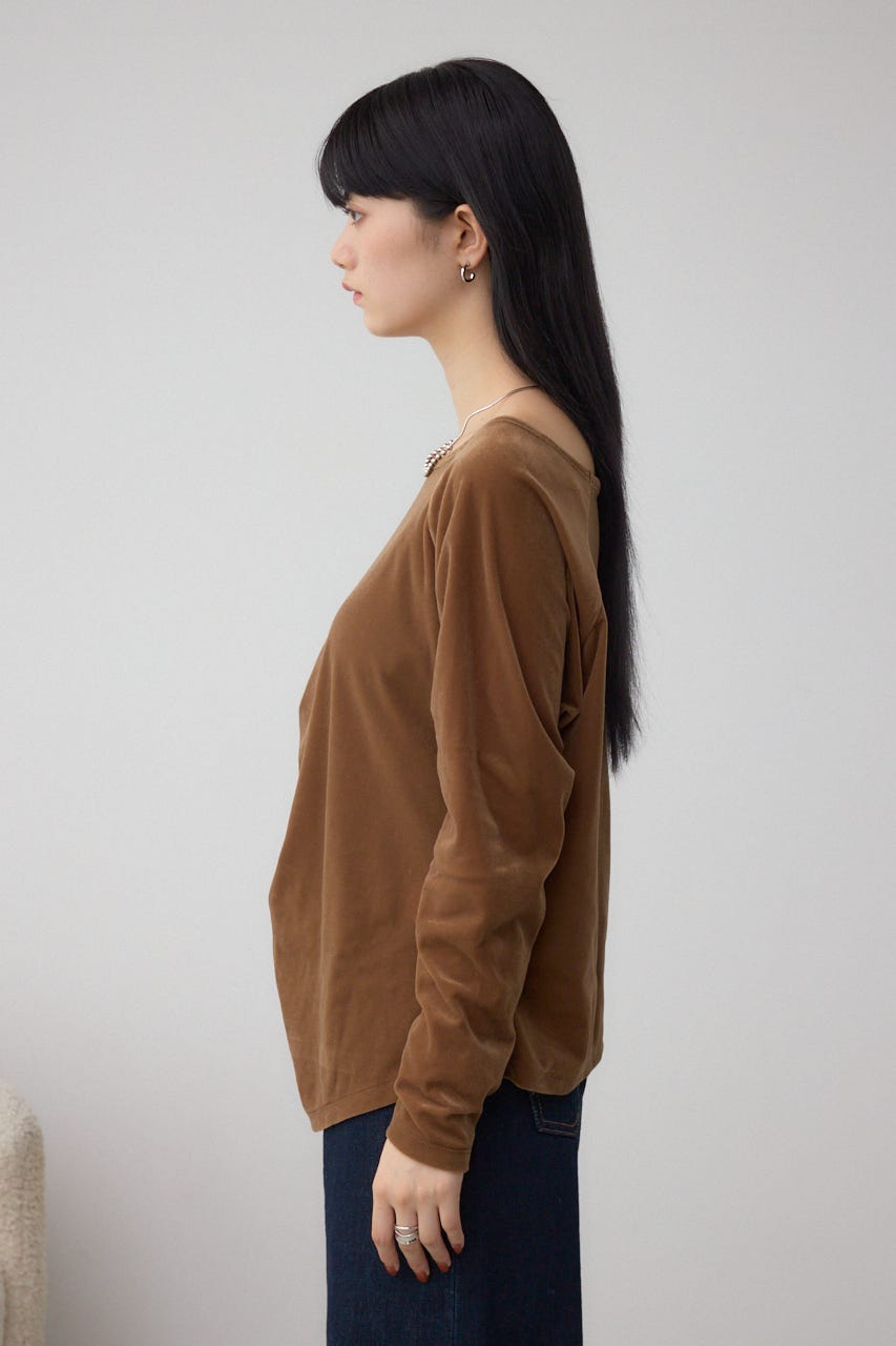 ベロアアシメカットトップス CAM FREE