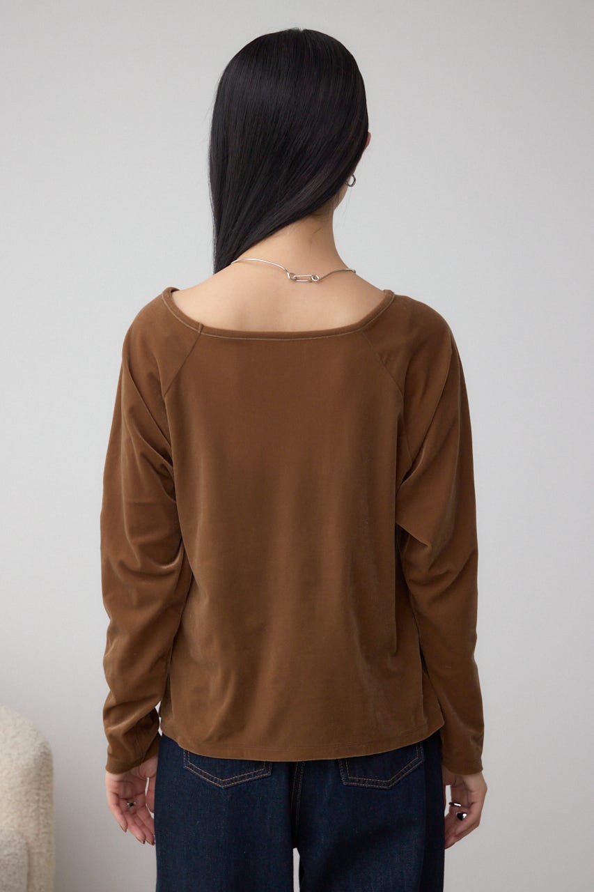 ベロアアシメカットトップス CAM FREE