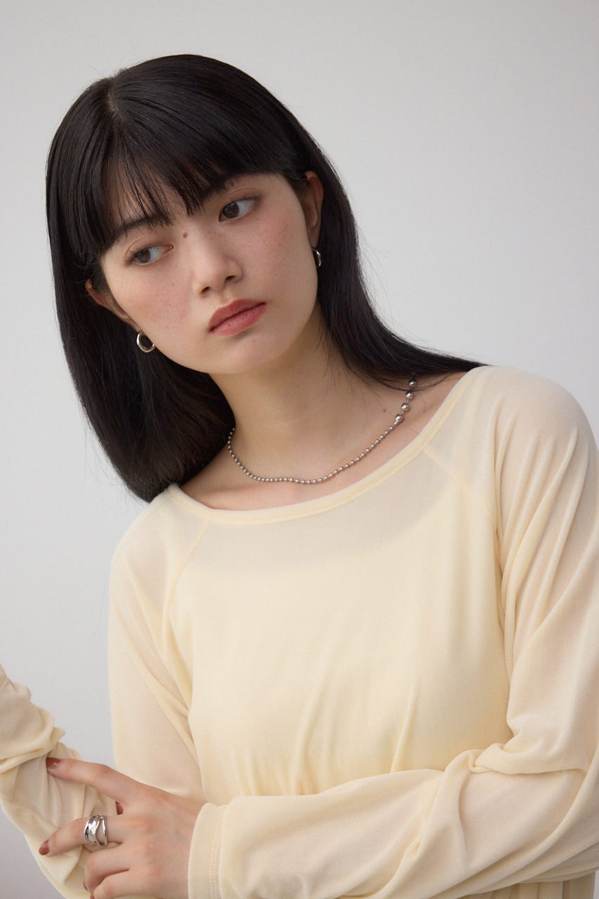 ベロアアシメカットトップス IVOY FREE