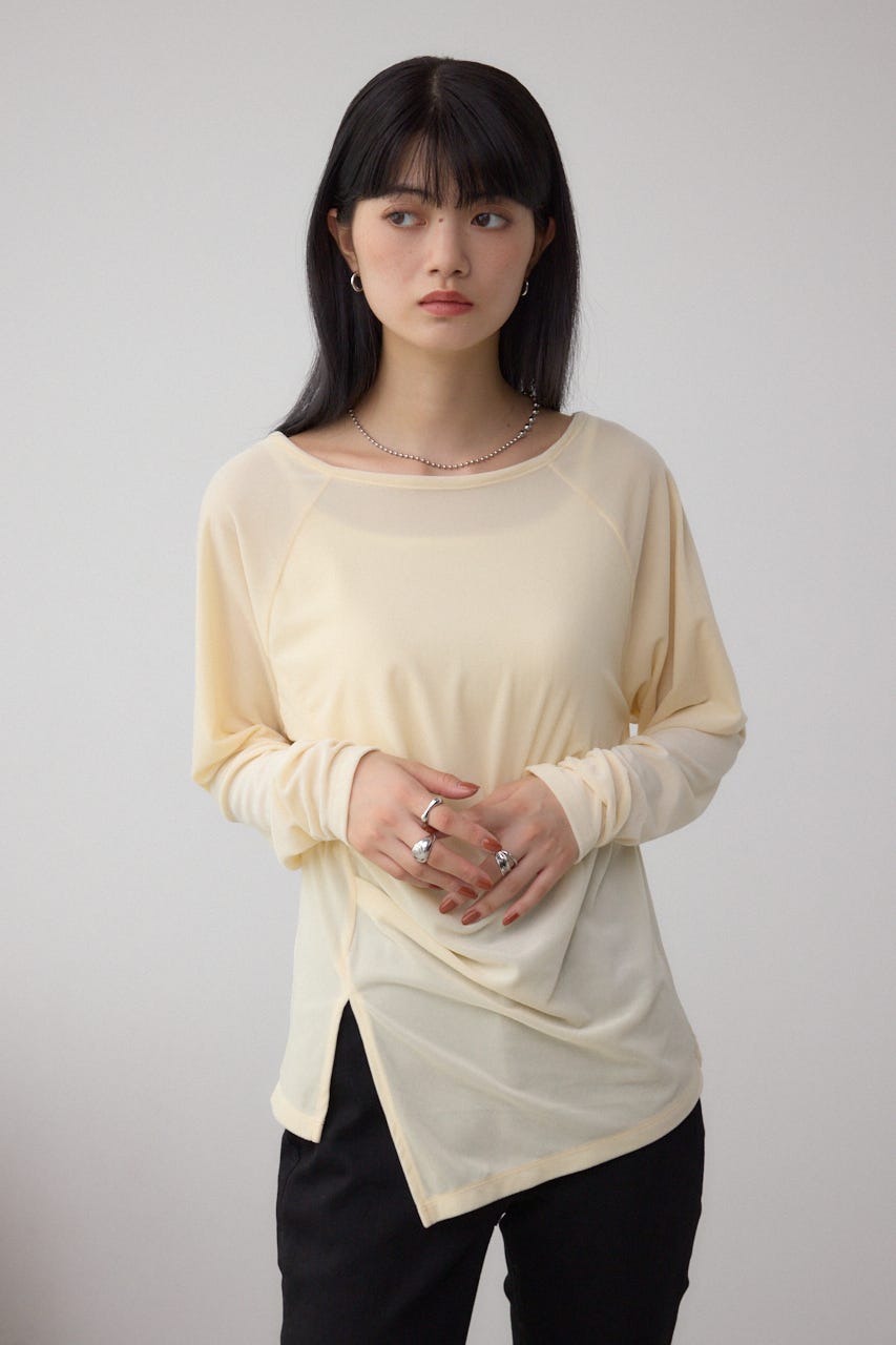 ベロアアシメカットトップス IVOY FREE